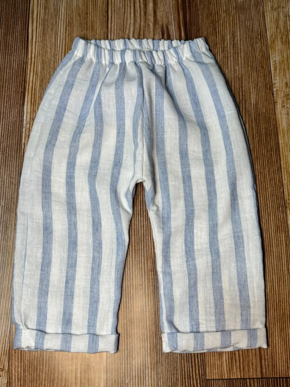 Pantalón Lino rayado Azul-natural — foto 2