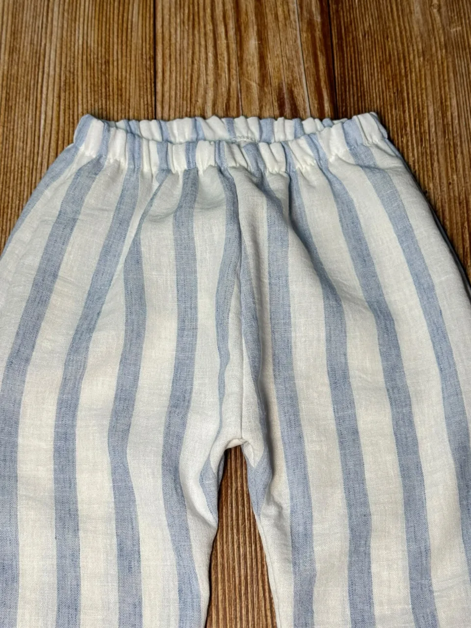 Pantalón Lino rayado Azul-natural — foto 3